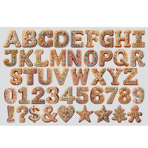 Gingerbread-Alphabet-Number-PNG